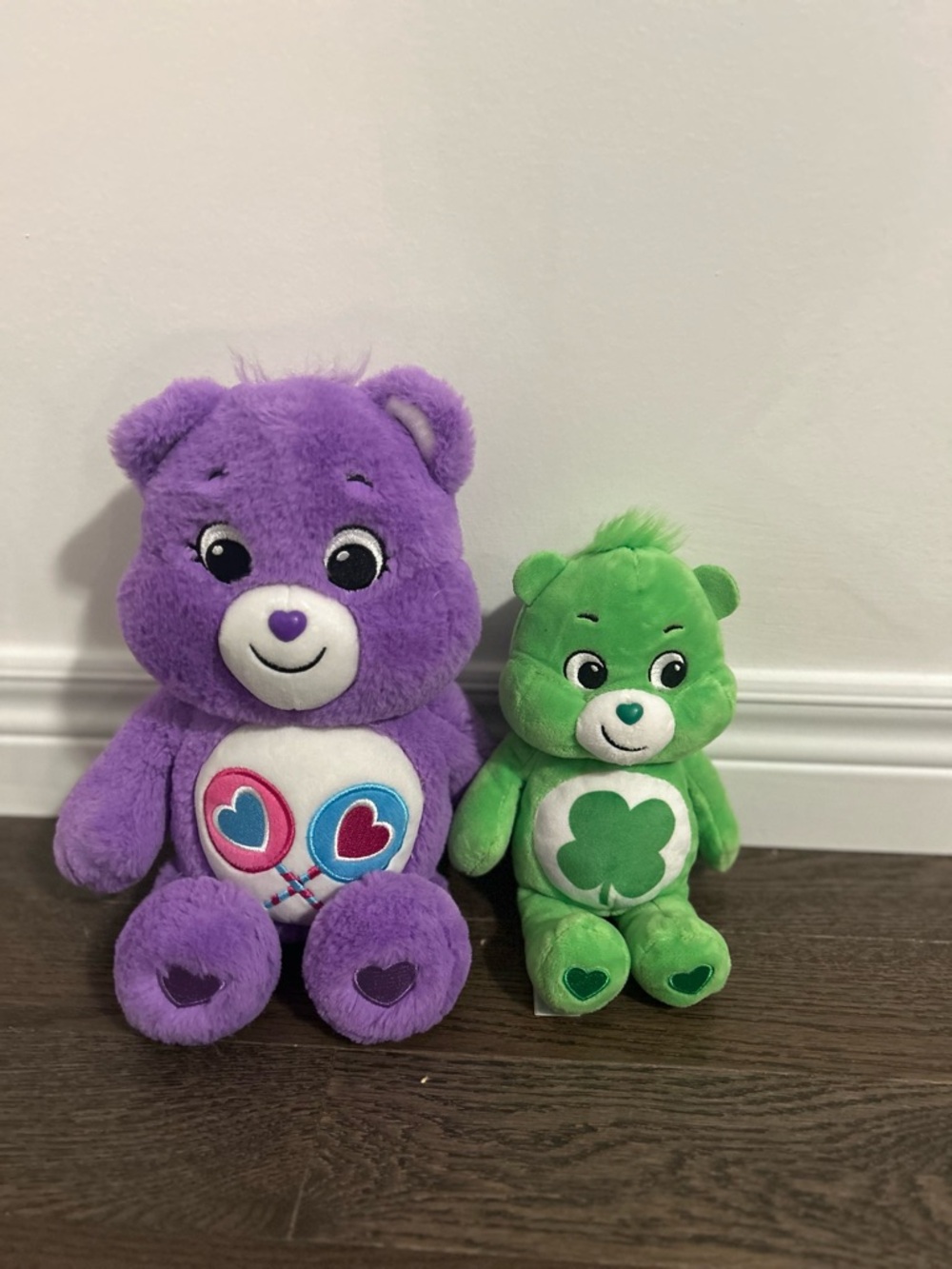 Care Bears Purple & Green Heart and Shamrock Plush Pair